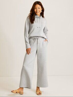 Tommy Bahama Palm Voyage Wide-Leg Pants Large L Pearl Gray Heather